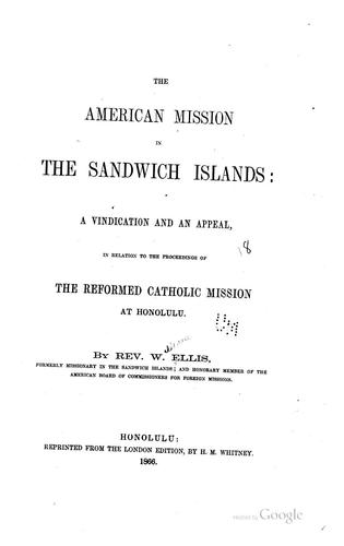 Cover for The American Mission in the Sandwich Islands