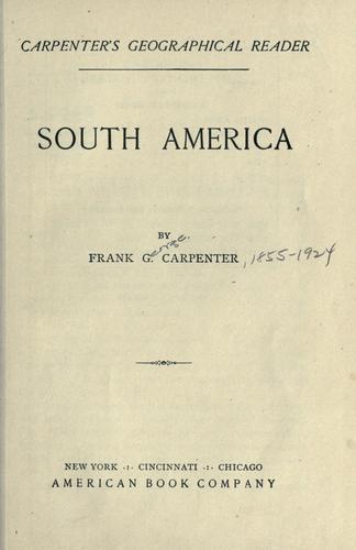 Cover for Carpenter's geographical reader