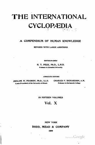 Cover for The International cyclopedia