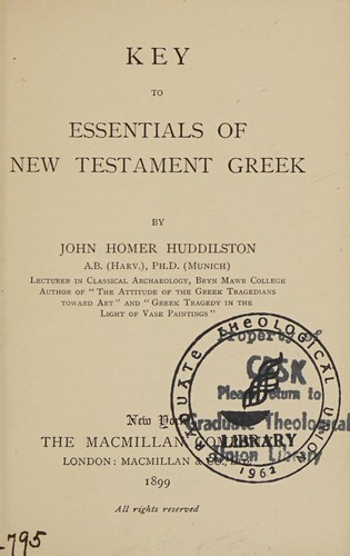 Cover for Key to Essentials of New Testament Greek