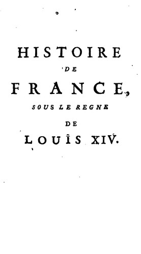 Cover for Histoire de France, sous le regne de Louis XIV