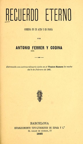 Cover for Recuerdo eterno