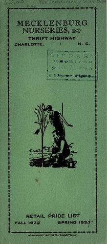 Cover for Retail price list, fall 1932 spring 1933