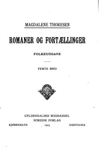 Cover for Romaner og fortaellinger ...