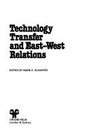 Cover for Technology transfer and East-West relations