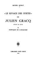 Cover for Le Rivage des Syrtesde Julien Gracq , étude de style, tome 2 