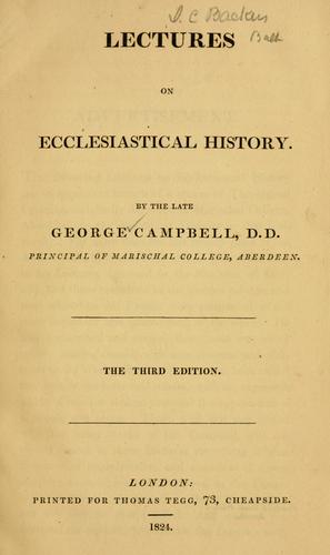 Cover for Lectures on ecclesiastical history.