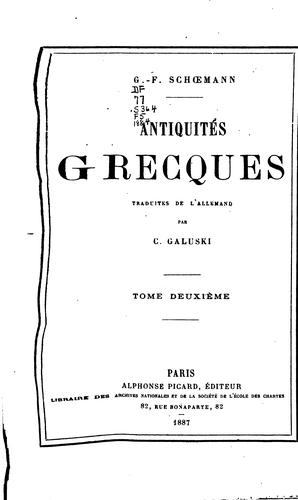 Cover for Antiquités grecques