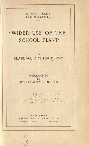 Cover for Wider use of the school plant