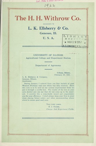 Cover for The H.H. Withrow Co. [catalog]