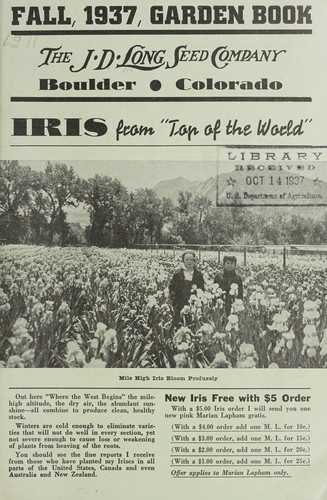 Cover for Fall, 1937, garden book