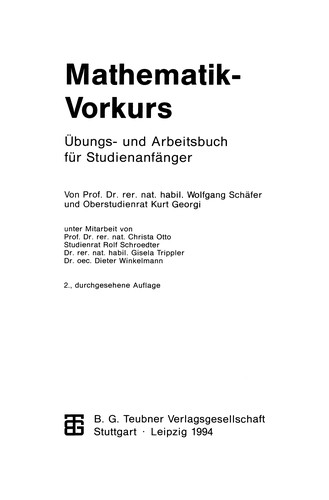 Cover for Mathematik-Vorkurs