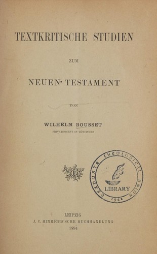 Cover for Textkritische Studien zum Neuen Testament