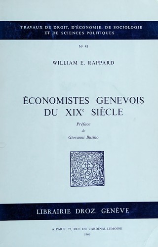 Cover for Économistes genevois du XIXe siècle: Necker - Bellot - Sismondi - Cherbuliez - Pellegrino Rossi
