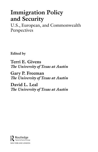Cover for Immigration policy and security
