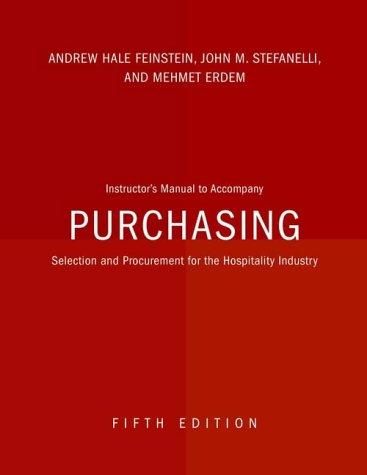 Cover for Purchasing - Selection & Procurement for the Hospitality Industry Instructors Manual