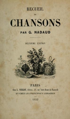 Cover for Recueil de chansons