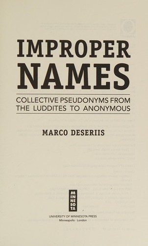 Cover for Improper Names
