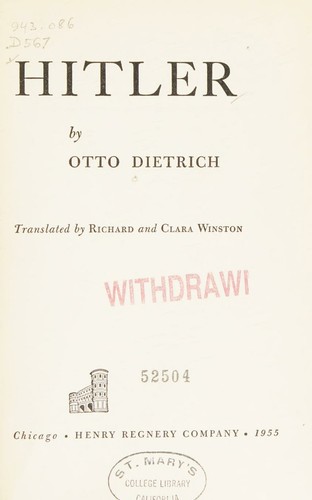 Cover for Hitler.