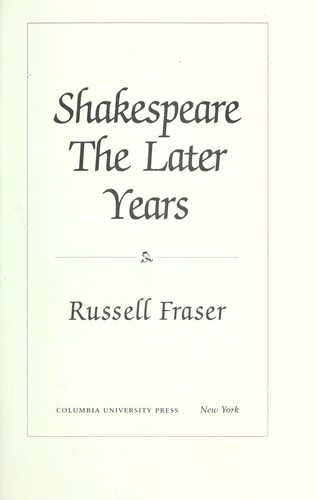 Cover for Shakespeare