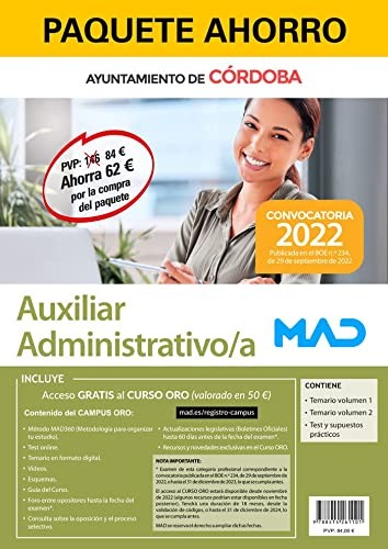 Cover for Paquete Ahorro Auxiliar Administrativo/a del Ayuntamiento de Córdoba. Ahorra 62€ (incluye en papel