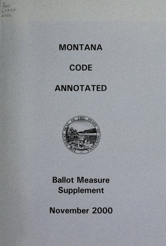 Cover for Montana Code Annotated