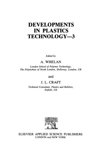 Cover for Developments in Plastics Technology --3