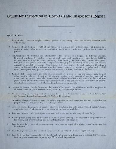 Cover for Guide for inspection of hospitals, and for inspector's report ...