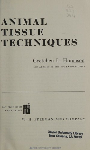 Cover for Animal tissue techniques