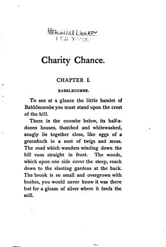 Cover for Charity Chance [a novel]
