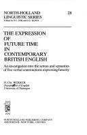 Cover for The expression of future time in contemporary British English