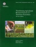 Cover for Transforming agricultural research systems in transition economies