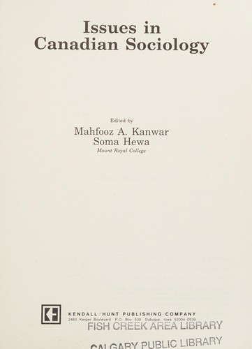 Cover for Issues in Canadian sociology