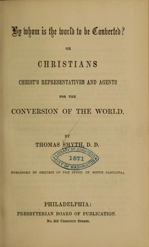 Cover for By whom is the world to be converted?