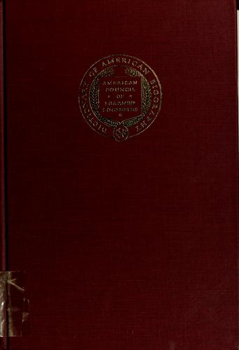 Cover for Dictionary of American biography