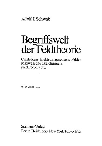 Cover for Begriffswelt der Feldtheorie