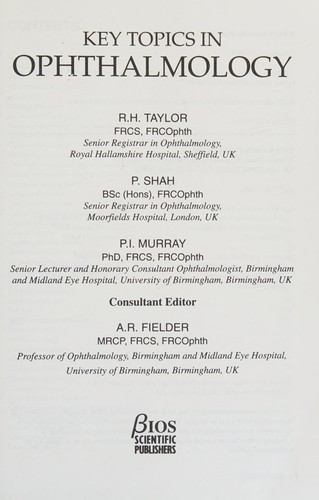 Cover for Key Topics in Ophthalmology (The Key Topics)