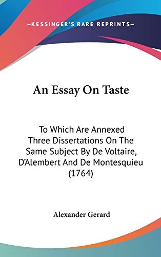 Cover for An Essay On Taste