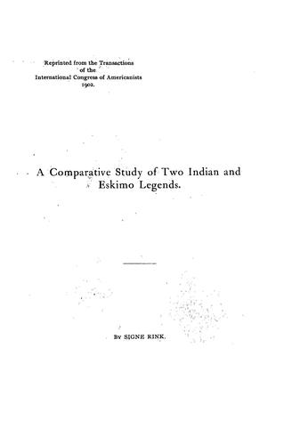 Cover for A comparative study of two Indian and Eskimo legends