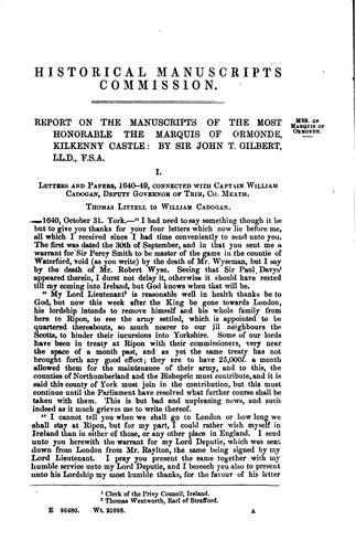 Cover for The Manuscripts of the Marquis of Ormonde (Volume II)