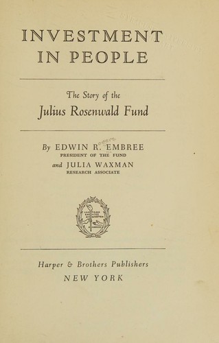 Cover for Investment in people