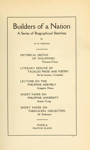 Cover for Builders of a nation