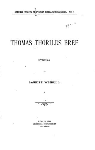 Cover for Thomas Torilds bref