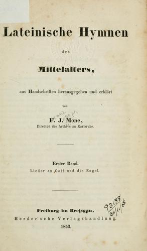 Cover for Lateinische Hymnen des Mittelalters
