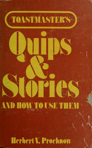 Cover for Toastmaster's quips & stories and how to use them