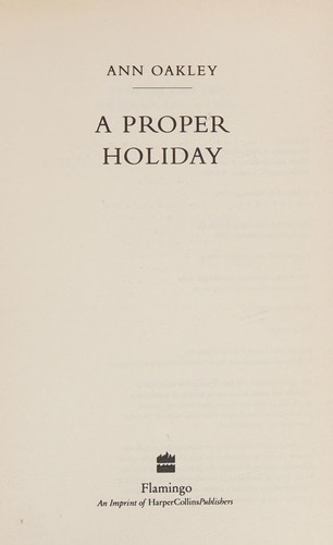 Cover for A proper holiday