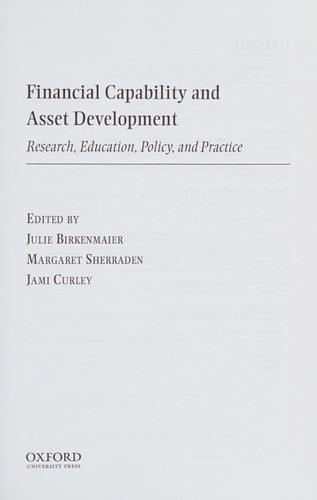 Cover for Financial Capability and Asset Development
