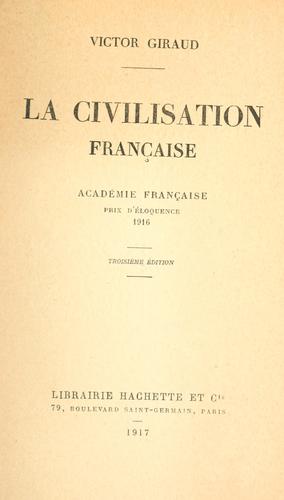 Cover for La civilisation française