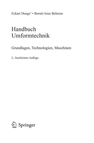 Cover for Handbuch Umformtechnik