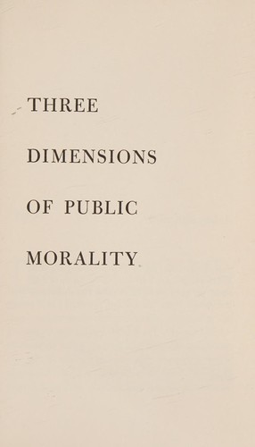Cover for Three dimensions of public morality